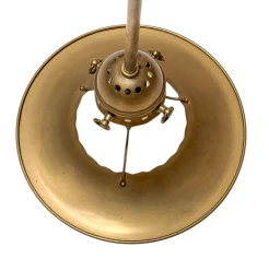Arts & Crafts Brass Pendant with Glass Shade, 1900s
